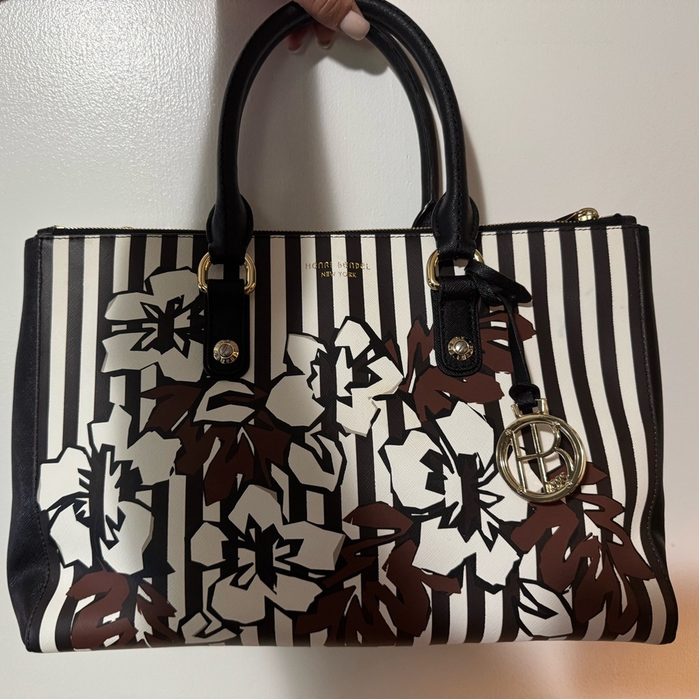Henri Bendel Stripe Floral Carryall